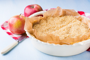 Pie or tart crust is ready for blind baking