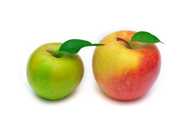 red and green apple