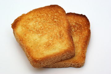 isolated bread croutons