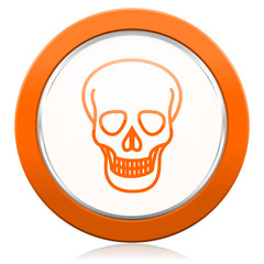 skull orange icon death sign