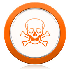 skull orange icon death sign