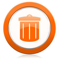 recycle orange icon recycle bin sign