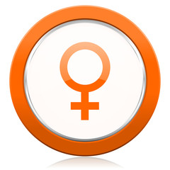 Fototapeta premium female orange icon female gender sign