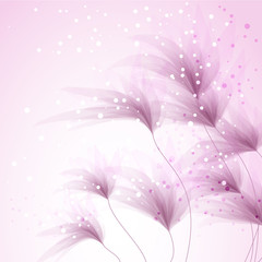 Fototapeta na wymiar vector background with pink flowers