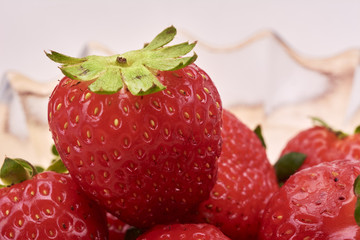 Strawberries on bowl