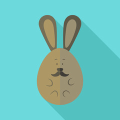 Easter rabbit egg shaped with moustache