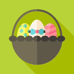 Easter basket with three eggs