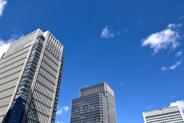 Naklejka premium 東京の青空（東京駅丸の内口駅前）