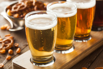 Assorted Beers in a Flight