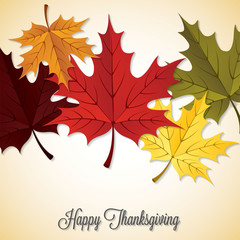 Maple leaf Thanksgiving card in vector format.