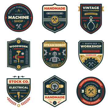 Vintage workshop badges