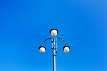 Street lamps lantern on daylight blue sky