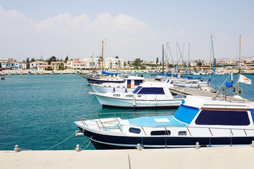 Yachts and boats in marina port