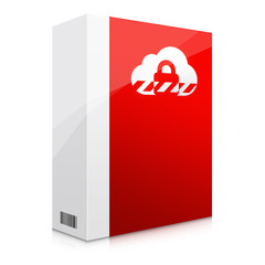 Czerwona ikona ochrony w chmurze
