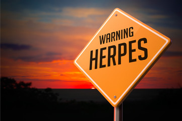 Herpes on Warning Road Sign.