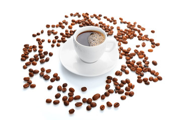 Cup of coffee isolated on white
