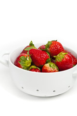 Strawberries on white background. Selective focus.
