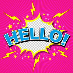 Hello ! - Comic Speech Bubble, Cartoon