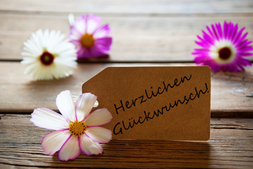 Label With German Text Herzlichen Glueckwunsc