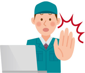 作業員　パソコン　禁止