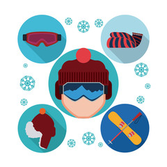 Snowboarding design, vector illustration.