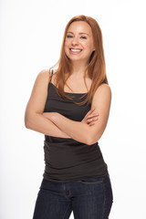 Young Caucasian woman smile happy face portrait