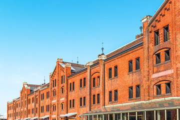 Obraz premium Historical Red Brick Warehouse in Yokohama, Japan