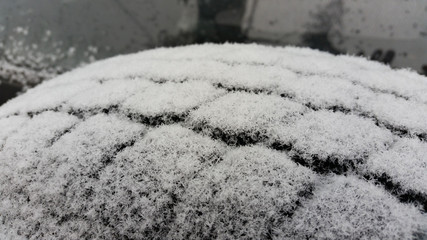 Snow on a tire