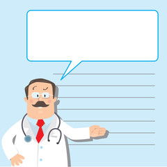Design template with funny doctor