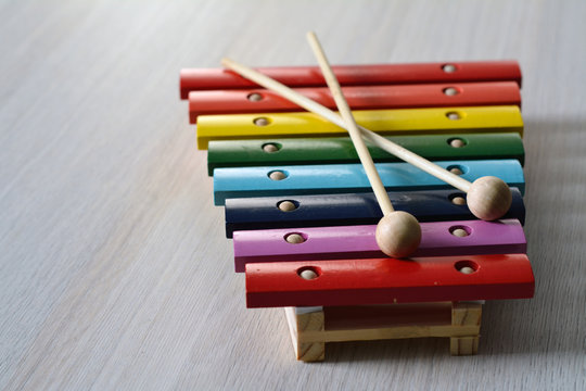 wooden rainbow xylophone for children