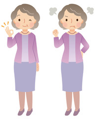 高齢者女性　シニア　表情　ポーズ