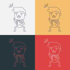 Character illustration design. Businessman joyful cartoon