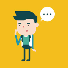 Character illustration design. Businessman message cartoon