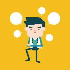 Character illustration design. Businessman having question carto