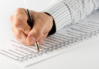 Close Up of Male Hand Taking Test