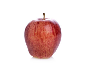 Red ripe apple on white background