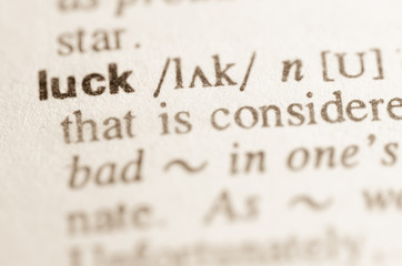 Dictionary definition of word luck