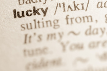 Dictionary definition of word lucky