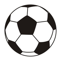 soccer ball, black and white vector icon © janista