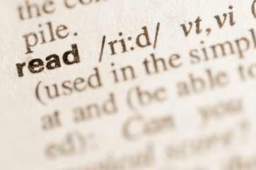 Dictionary definition of word read
