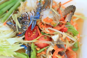 green papaya salad at thai food