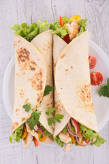 fajita, tortilla wrap