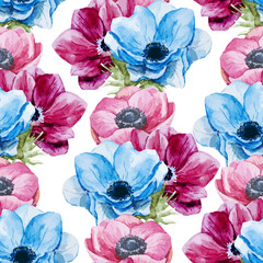 Anemones flowers pattern