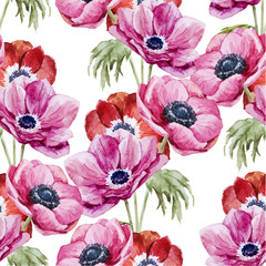 Anemones flowers pattern