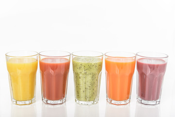Healthy smoothie, mixed colors