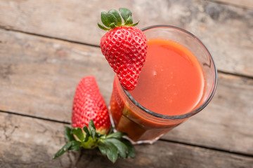Healthy smoothie, strawberry drink