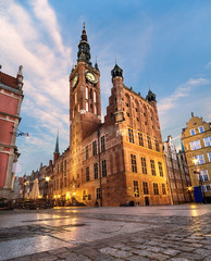 Naklejka na ściany i meble Old Town Hall in Gdansk, Poland
