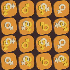 seamless abstract background with gender symbols