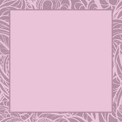 Hand drawn floral  pink border.