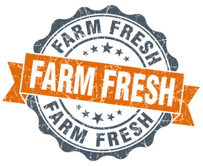 farm fresh orange stamp